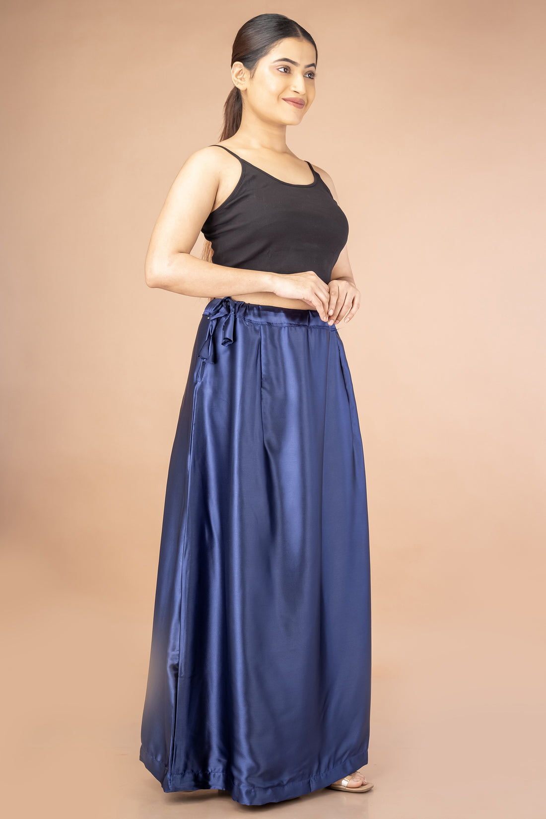 Blue Navy Satin Petticoat - Sarla Creations