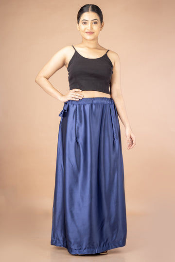 Blue Navy Satin Petticoat - Sarla Creations