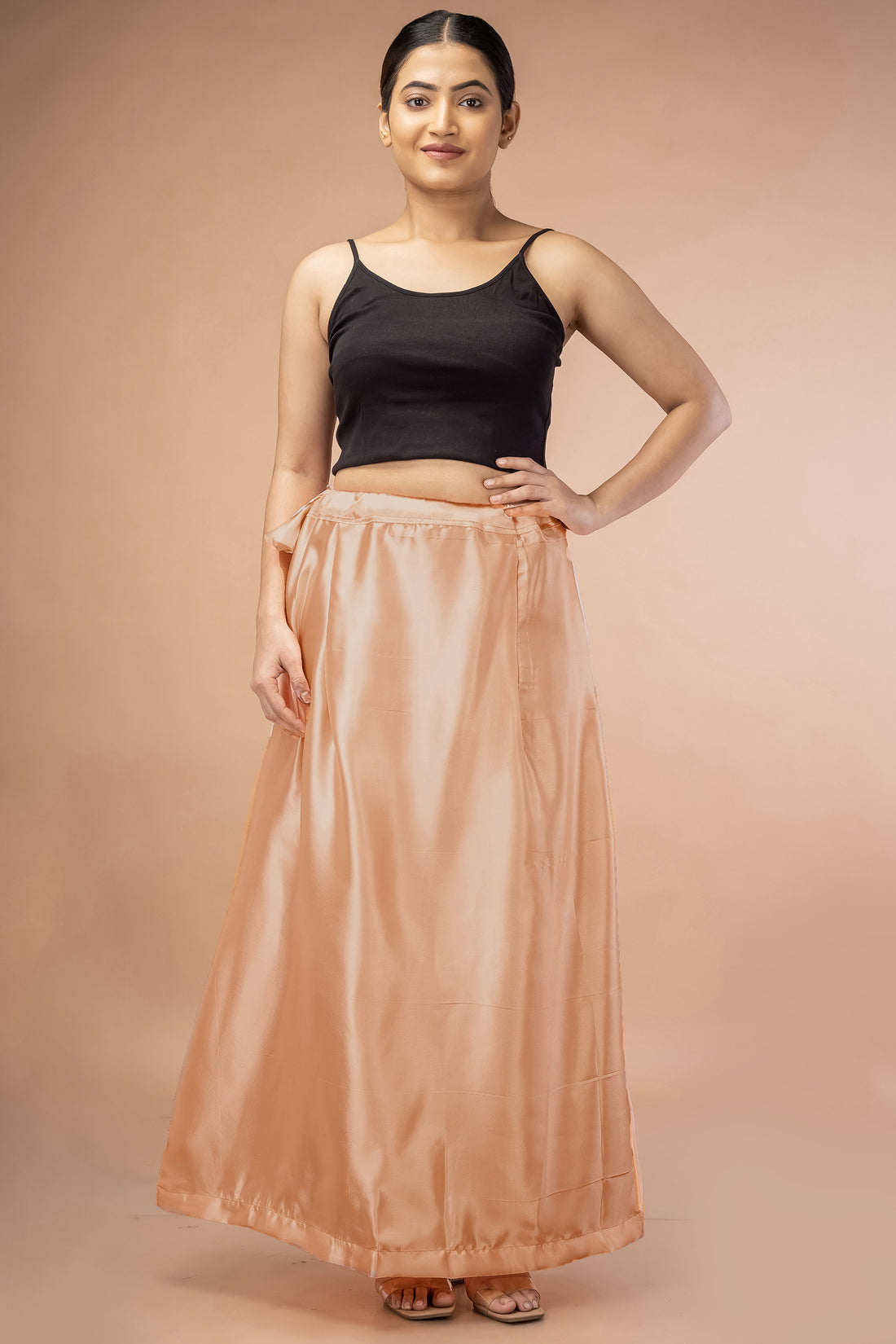 Peach Satin Petticoat - Sarla Creations