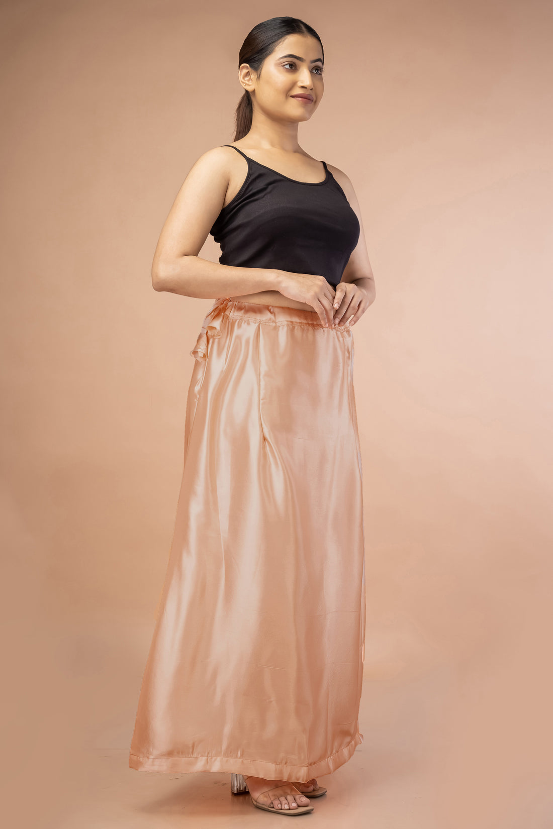 Peach Satin Petticoat - Sarla Creations