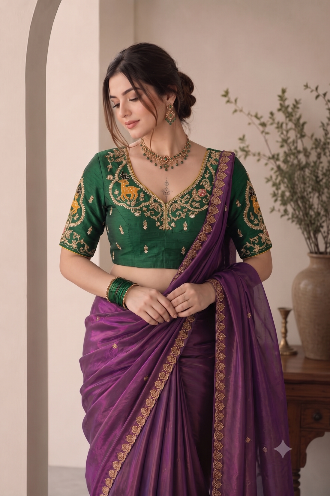 Ranghiran Blouse (Green)