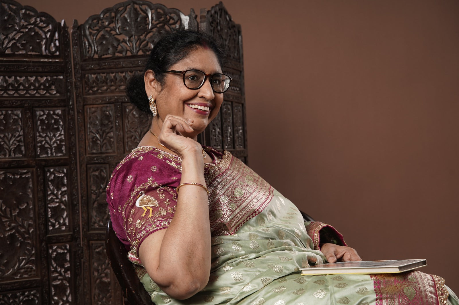 Sarla Ji, founder of Sarla Creations, passionate about sustainable, handcrafted fashion