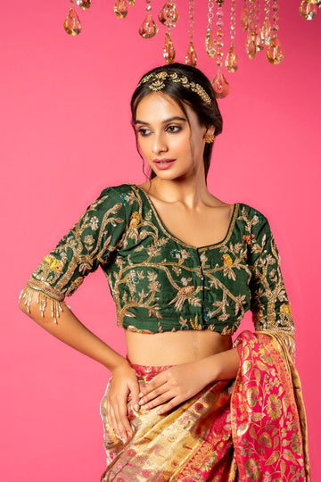 Front Handwork Blouse Designs
